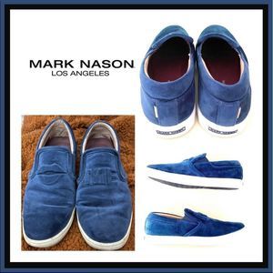Mark Nason Kiss Me Crushed Blue Velvet Slip-On Sneakers Size 6